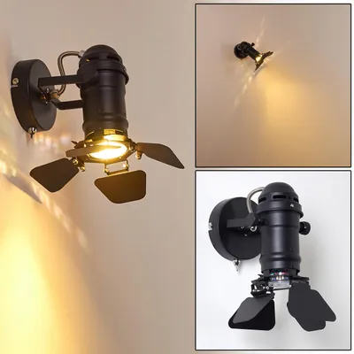 Produktbild von Jesi »Jesi« verstellbare Wandlampe aus Metall in Schwarz