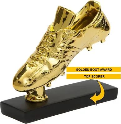Produktbild von Fußball Golden Boot Award – Goldener Fußballschuh Pokal aus Harz, 20×7×17 cm