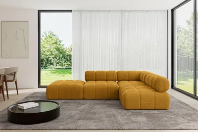 Produktbild von ALTDECOR Modulares Sofa Ecksofa in L-Form - Favio-L1 - 285x190x70 cm Senfgelb universal, links/rechts Corner modular Sofa Eckcouch Couch Wohnlandschaft Cauchsofa Polstersofa