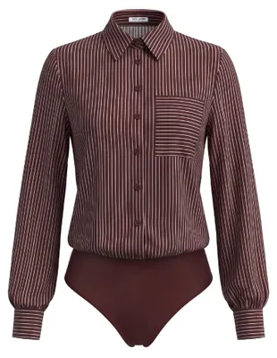 Zdjęcie produktu dla Kate Kasin Body damska bluzka, elegancka, z długimi rękawami, idealna do noszenia jako koszula, body
