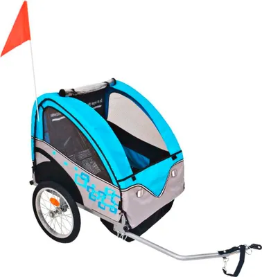 Image de Remorque de vélo gris et bleu 30 kg