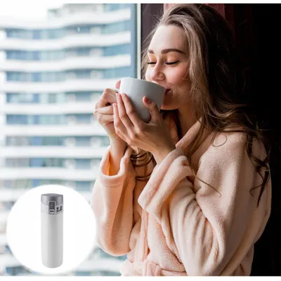Obrázek produktu pro Termoska Steuber s nacvakávacím víčkem bílá
