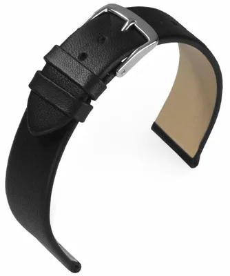 Produktbild von EULIT Uhrenarmband | Nappaleder, schwarz ohne Naht | Dornschließe S, Stegbreite:18mm