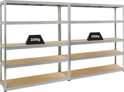 Produktbild von Mega Deal | 2x Schwerlastregal Giant Elephant | HxBxT 180x150x45 cm |  Fachlast 200kg | Verzinkt