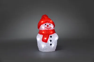 Produktbild von Konstsmide - LED Acryl Schneemann, klein, 20 kalt weiße Dioden, batteriebetrieben, Innen, 3 x AA 1.5V (exkl.); 6175-203