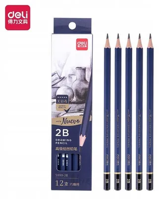 Obrázek produktu pro Sada 12 tužek Deli Nuevo, určené pro skicování, tvrdost 2B