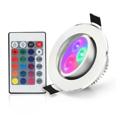 Produktbild von 3W RGB Dimmbar LED Einbaustrahler Deckenleuchte Deckenstrahler Downlight Einbauspot Einbauleuchten Deckeneinbauleuchte Mit Fernbedienung