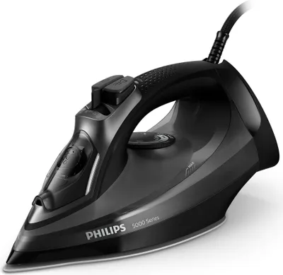 Produktbild von Philips Bügeleisen 5000 Series mit Keramikbügelsohle, 45 g/min konstanter Dampf, 2600 W, Schwarz (DST5040/80)