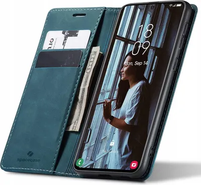 Immagine prodotto di SPACECASE Custodia a portafoglio con patta per Galaxy S21 Blue