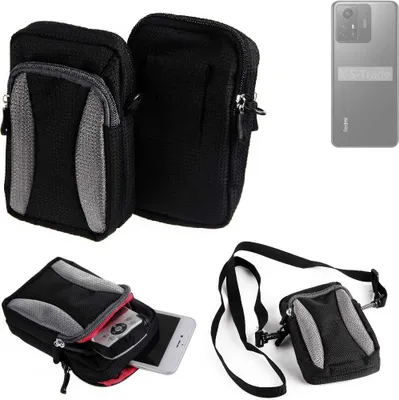 Produktbild von K-S-Trade Holster Schutz Hülle kompatibel mit Xiaomi Redmi Note 12S Handy Hülle Gürteltasche Umhängetasche mit Zusatzfach schwarz