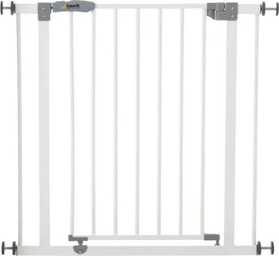 Image de Barrière de sécurité pour enfants, 75-80 cm, Metablen, large, tige en Y, barrière d'escalier, crochets pour enfants, blanc