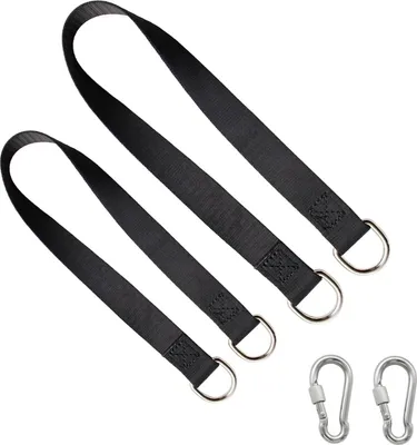 Produktbild von DEANKEJI 2 Stück Schaukel-Seile, 55 cm Hängemattenhalterung, Hängemattengurte tragen bis zu 200 kg, mit Karabinerhaken, für Baum, Outdoor-Hängematte, Gartenschaukel, Hängesessel