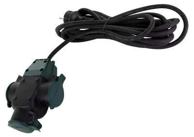Productafbeelding van REV verlengsnoer, 3 voudig, verlengkabel voor buitengebruik, IP44, 3 meter, 3680W, zwart