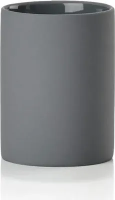 Produktbild von Zone Denmark Zahnbürstenbecher Karma, Zahnputzbecher, Steinzeug, Grey, H 10 cm, 10045