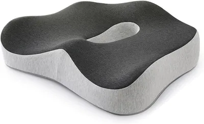 Image de Coussin d'assise orthopédique Coussin en mousse à mémoire de forme pour chaise de bureau Favorise la circulation sanguine Améliore le confort d'assise Bureau ergonomique Fauteuil roulant gris