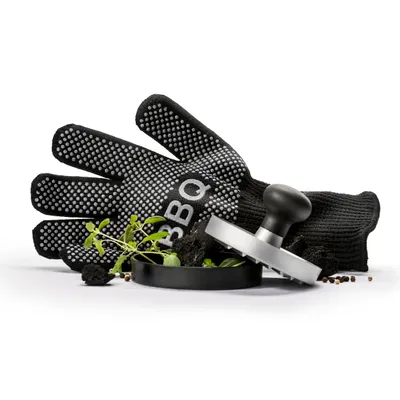 Produktbild von BURGERPRESSE Hamburgerpresse Hamburgerformer Presse + Handschuh SAGAFORM BBQ