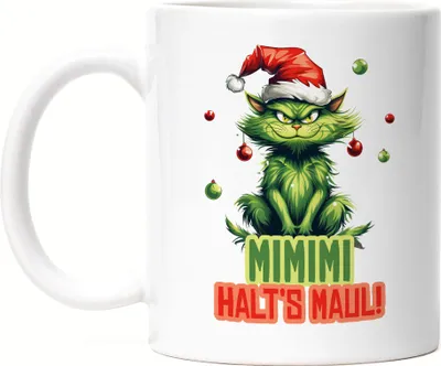 Produktbild von Mimimi Halts Maul Tasse Weiß Katze Katzenbesitzer Dezember Adventszeit