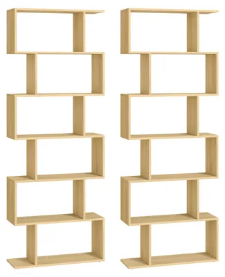 Produktbild von VASAGLE Bücherregal 2er Set, Regal mit 6 Ebenen, Standregal, Büroregal, freisteh