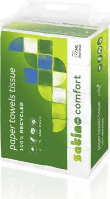 Obrázok produktu pre Satino by wepa Papierhandtücher comfort Interfold-Falzung 2-lagig 3.000 Tücher (277340)