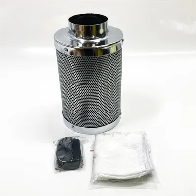 Produktbild von VIVOSUN 10cm Luftkohlefilter zur Geruchskontrolle mit australischer Aktivkohle für Rohrventilator, Growzelte, inklusive Vorfilter und umkehrbarem Flansch 10 x 30cm