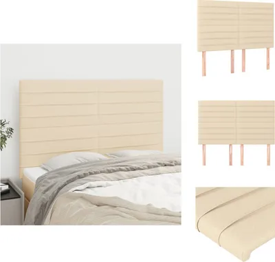 Immagine prodotto di vidaXL Testiere 4 pezzi Tessuto crema 72x5x78/88 cm - Testate e piedi