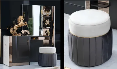 Produktbild von Schlafzimmer Neu Schminktisch Konsolen mit Spiegel Luxus Konsole Kommode Möbel