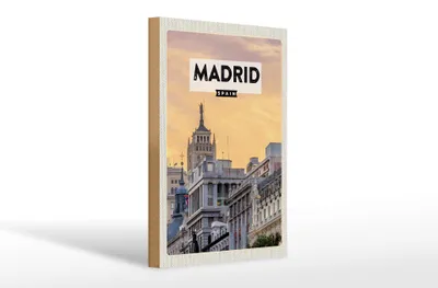 Produktbild von Holzschild Reise 20x30cm Madrid Spanien kurz Trip