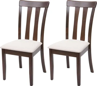 Immagine prodotto di set di 2 sedie da pranzo HWC-G46, sedia da cucina Sedia, tessuto/tessuto legno massiccio ~ struttura scura, beige