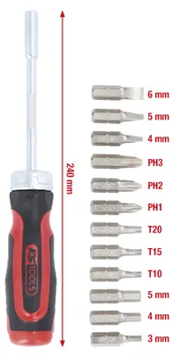 Image de KS TOOLS Tournevis 12 en 1 à cliquet pour embouts ( 159.2035 )