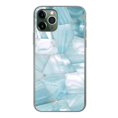 Produktbild von MuchoWow® Handyhülle Schutzhülle Hülle für iPhone 11 Pro Naturstein - Blau - Perlmutt Silikon Softcase Handy Hülle - Handy