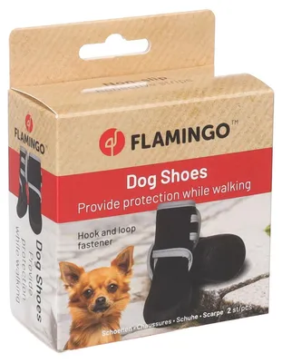 Produktbild von Flamingo Hundeschuhe Laky schwarz - 2 Stück, Größe: S