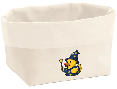 Produktbild von Huuraa Organizer Quietscheente Zauberer Gummiente Magier 3 Liter Medium Canvas Baumwolle Utensilo Geschenkidee
