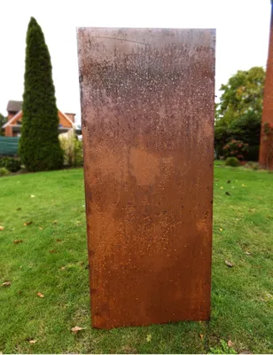 Produktbild von Sichtschutz Sichtschutzelement Stele Wand Edelrost Rost 150 x 62 cm inkl. Bodenanker Blank
