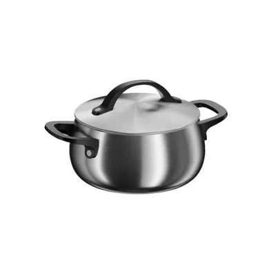 Produktbild von BergHOFF Home Kochtopf 18 cm Edelstahl mit Deckel, 2,8 l, für alle Herdarten, Smokey Black