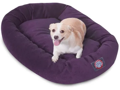 Produktbild von Majestic Pet 81,3 cm aubergine Villa Collection Micro Samt Bagel Hundebett Produ