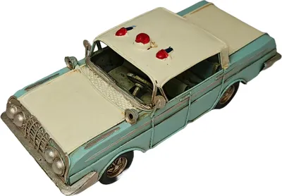 Produktbild von DynaSun Auto Car 1710D- 304 Polizei 25cm aus Metall, Vintage Automodell Oldtimer