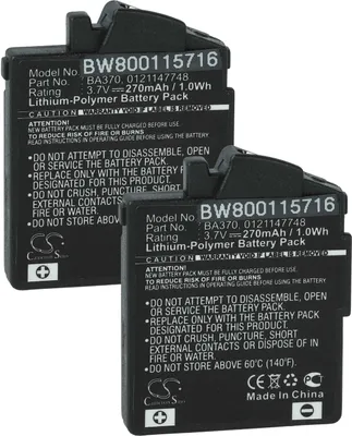 Produktbild von vhbw 2x Akku kompatibel mit Sennheiser PX 310 BT, MM 550-X Travel, PX 210 BT, MM 550 Travel Wireless Headset Kopfhörer (270 mAh, 3,7 V, Li-Polymer)