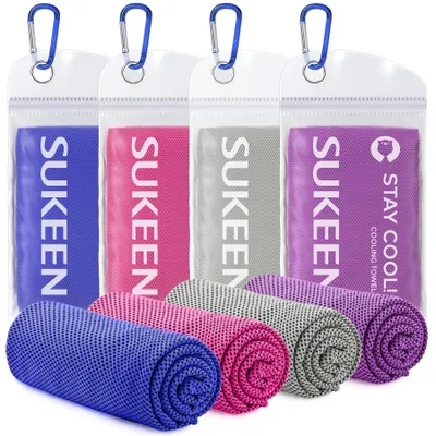 Obrázok produktu pre Chladiaci uterák 100 x 30 cm, 4 kusy, mikrovlákno, rýchloschnúci, pre šport