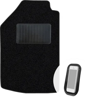 Produktbild von moto-MOLTICO Fahrer Fußmatte Auto Velours Fahrerseite Autoteppiche Schwarz Fahrermatte 1-teilig passend für VW Caddy I 1995-2003