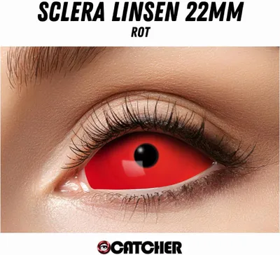 Produktbild von Farbige Sclera Kontaktlinsen verschiedene Farben 22mm Rot