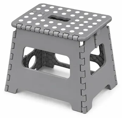 Produktbild von Klapphocker, Klapptritt 27 cm faltbar bis 150 kg Grau – Allrounder, KI-generiertes Bild