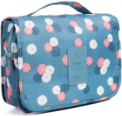 Produktbild von Faltbarer Kosmetik-Organizer "Blume", weiches rutschfestes Material, perfekt für Reise, 24 x 18 cm, A0378