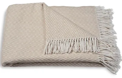 Produktbild von Atmooz Solance Tagesdecke – 150 x 200 cm – Sand – Baumwollmischung – mit Fransen