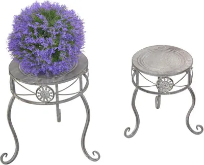 Produktbild von Blumenständer 2tlg.-Set in 2 Höhen in Antik grau