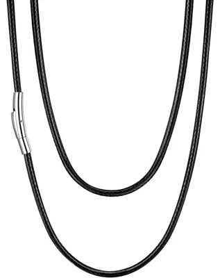 Immagine prodotto di Catena decorativa in cera intrecciata, catena in ecopelle, chiusura in acciaio inossidabile, 2mm/3mm, colore nero/marrone, lunghezza 41cm