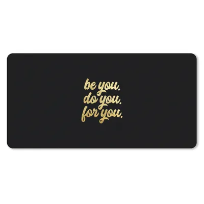 Produktbild von MuchoWow® Mauspad Mousepad Zitat - Selbstvertrauen - Gold - Schwarz 60x30 cm - Mousepads - Maus Mat - Pad - Mausunterlage - Nachhaltig
