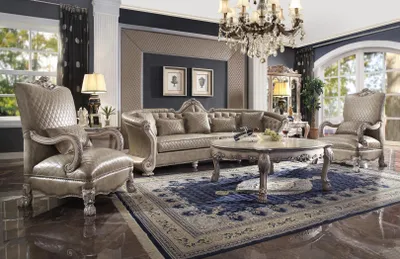 Produktbild von Holz Italienische Möbel klassisch Stil Luxus Beige Couchtisch Wohnzimmer Rund