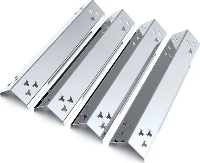 Produktbild von Gasgrill Brennerabdeckung Edelstahl passend für alle Jamestown Knox 4-Brenner, Farbe:4er Set Chrom Bulle