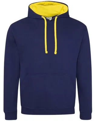 Produktbild von Awdis - "Varsity" Kapuzenpullover für Herren/Damen Uni LT2871 (L) (Marineblau/Sonnengelb)
