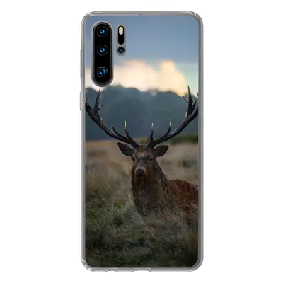 Produktbild von MuchoWow® Handyhülle Schutzhülle Hülle für Huawei P30 Pro Hirsch - Wiese - Geweih Silikon Softcase Handy Hülle - Schutzdeckel